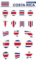 Costa Rica Flag Collection. Big set for design. vector