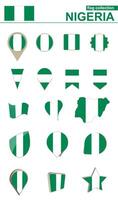 Nigeria Flag Collection. Big set for design. vector