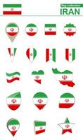 Iran Flag Collection. Big set for design. vector