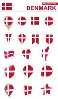 Dinamarca bandera recopilación. grande conjunto para diseño. vector