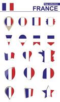 France Flag Collection. Big set for design. vector