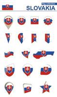 Slovakia Flag Collection. Big set for design. vector
