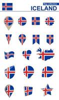 Iceland Flag Collection. Big set for design. vector