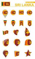 Sri Lanka Flag Collection. Big set for design. vector