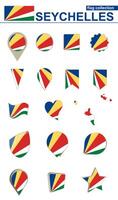 Seychelles Flag Collection. Big set for design. vector