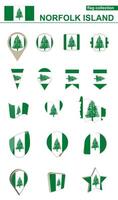 Norfolk Island Flag Collection. Big set for design. vector