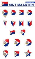 Sint Maarten Flag Collection. Big set for design. vector