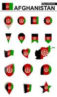 Afghanistan Flag Collection. Big set for design. vector