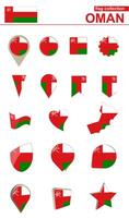 Oman Flag Collection. Big set for design. vector