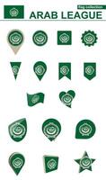 Arab League Flag Collection. Big set for design. vector