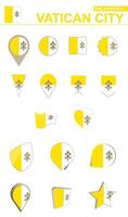 Vatican City Flag Collection. Big set for design. vector