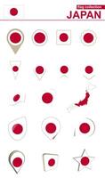 Japón bandera recopilación. grande conjunto para diseño. vector