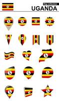 Uganda Flag Collection. Big set for design. vector