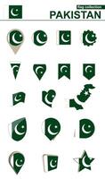 Pakistan Flag Collection. Big set for design. vector