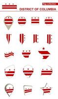 District of Columbia Flag Collection. Big set for design. vector