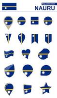 Nauru Flag Collection. Big set for design. vector