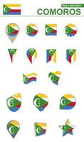 Comoros Flag Collection. Big set for design. vector