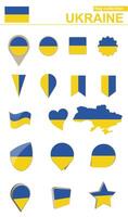 Ucrania bandera recopilación. grande conjunto para diseño. vector