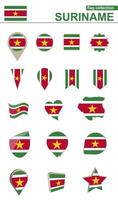 Suriname Flag Collection. Big set for design. vector