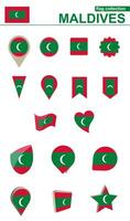 Maldives Flag Collection. Big set for design. vector