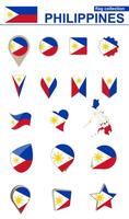 Philippines Flag Collection. Big set for design. vector