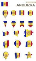 Andorra Flag Collection. Big set for design. vector