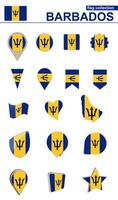 Barbados Flag Collection. Big set for design. vector