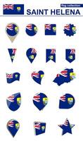 Saint Helena Flag Collection. Big set for design. vector