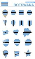 Botswana Flag Collection. Big set for design. vector