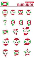 Burundi Flag Collection. Big set for design. vector