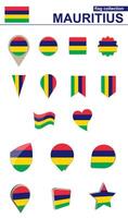 Mauricio bandera recopilación. grande conjunto para diseño. vector
