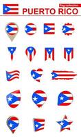 Puerto Rico Flag Collection. Big set for design. vector