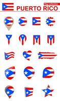 puerto rico bandera recopilación. grande conjunto para diseño. vector