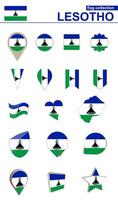 Lesotho Flag Collection. Big set for design. vector