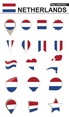 Netherlands Flag Collection. Big set for design.