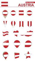 Austria Flag Collection. Big set for design. vector