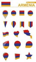 Armenia Flag Collection. Big set for design. vector