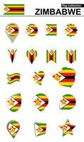 Zimbabwe Flag Collection. Big set for design. vector