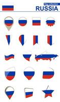Russia Flag Collection. Big set for design. vector