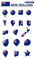 New Zealand Flag Collection. Big set for design. vector