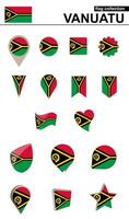 Vanuatu Flag Collection. Big set for design. vector