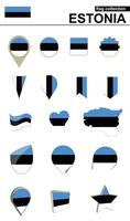 Estonia Flag Collection. Big set for design. vector