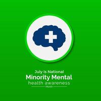 Minority Mental Health Awareness Month. Banner, poster, card and background design. illustration. vector