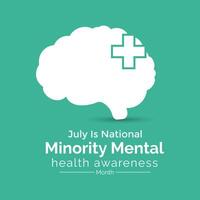 Minority Mental Health Awareness Month. Banner, poster, card and background design. illustration. vector