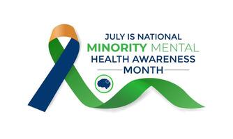 Minority Mental Health Awareness Month. Banner, poster, card and background design. illustration. vector