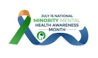 Minority Mental Health Awareness Month. Banner, poster, card and background design. illustration. vector