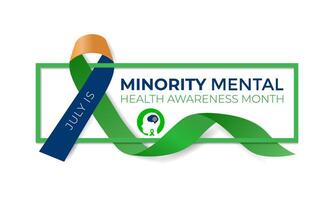 Minority Mental Health Awareness Month. Banner, poster, card and background design. illustration. vector