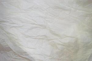 texture of white plastic bag crumpled. Copy space photo