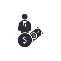 rich man icon. .Editable stroke.linear style sign for use web design,logo.Symbol illustration. vector