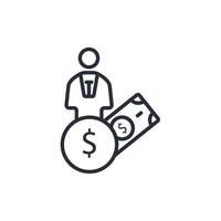 rich man icon. .Editable stroke.linear style sign for use web design,logo.Symbol illustration. vector